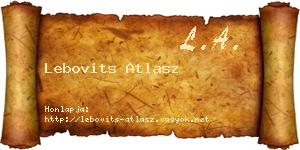 Lebovits Atlasz névjegykártya